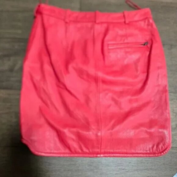 Carven Leather Skirt Red Mini size S - Picture 7 of 8